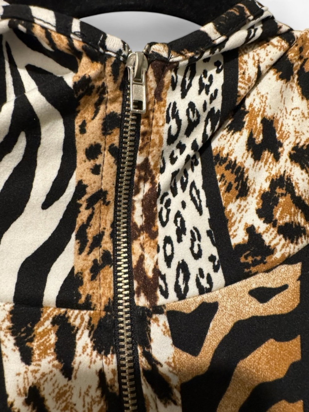 AKIRA Hooded Animal Print Long-Sleeve Bodysuit - Picture 7 of 14